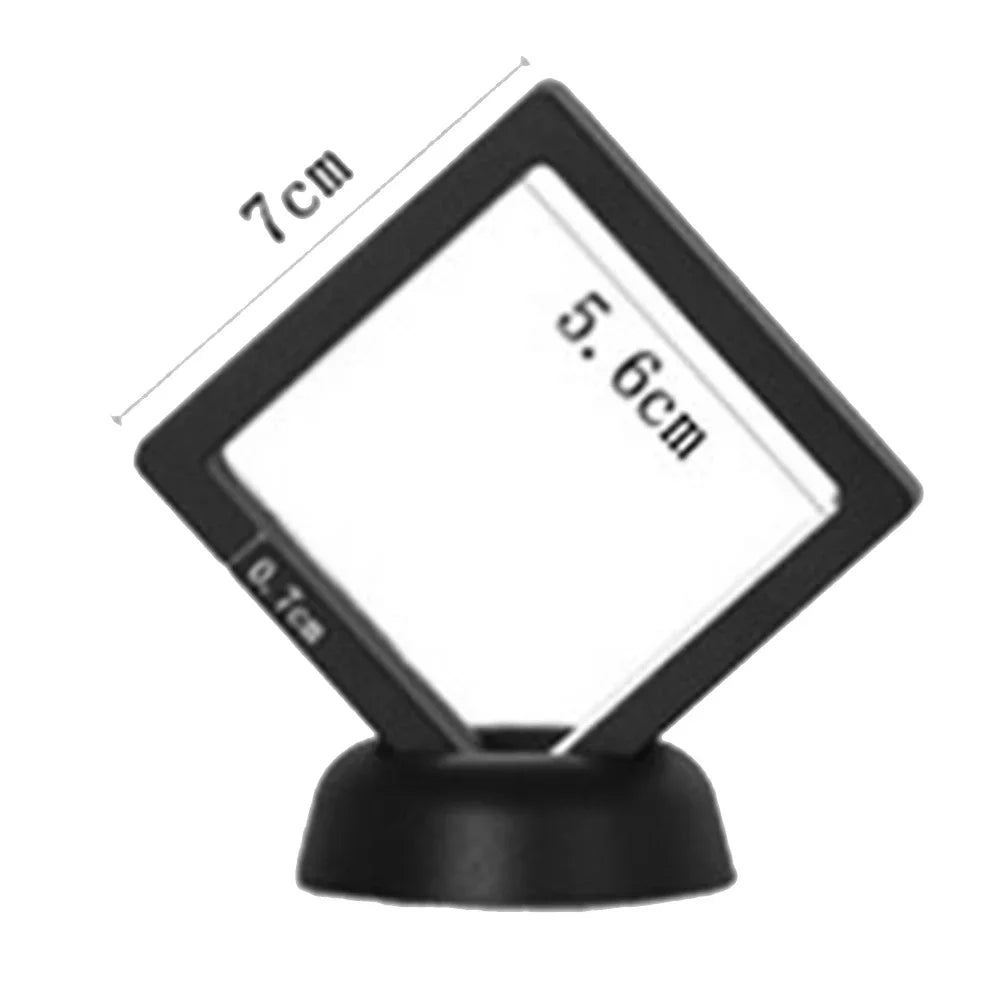 1PC Diamond Display Stand 7x7cm White Black Box Coin Collection Decoration Ring Earring Showing Holder Gemstone Storage Gift Box - AMULET RING STORE