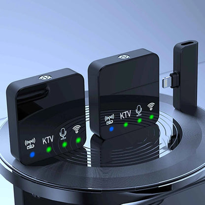 Wireless Lavalier Microphone Portable Audio Video Recording Mini Mic for iPhone Android Phone Outdoor Live Broadcast K Song Mic