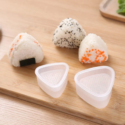 1/2Pcs Triangular Plastic Sushi Rice Ball Maker Mould Onigiri Mold Set Kitchen Gadgets Stuff Transparent Bento Accessories - AMULET RING STORE