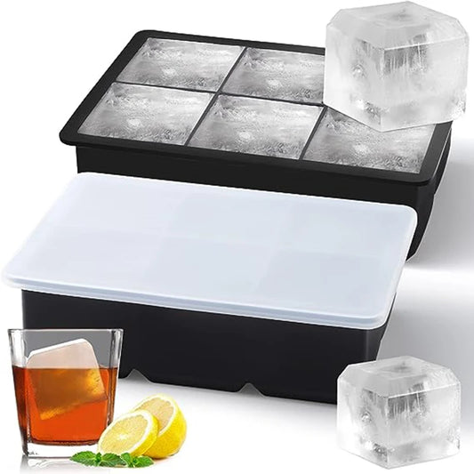 4/6/8/15 Grid Big Ice Tray Mold Giant Jumbo Large Food Grade Silicone Ice Cube Square Tray Mold DIY Ice Maker Ice Cube Tray - AMULET RING STORE