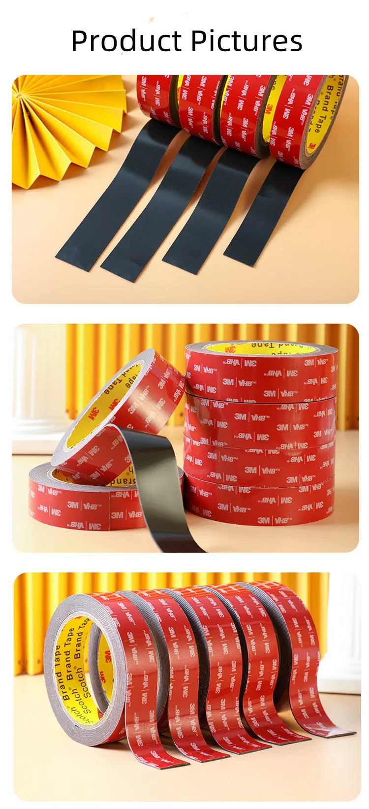 3M Extra Strong Double Sided Tape Adhesive 5604 3m Long 0.4mm Thick for Car Home Industry Special Strong Double-Sided Tape - AMULET RING STORE