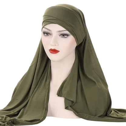 Milk Silk Muslim Cap Plain Islamic Scarf Head Wraps Headband Underscarf Turban Hats Malaysia Baotou Caps Instant Amira Hijabs - AMULET RING STORE