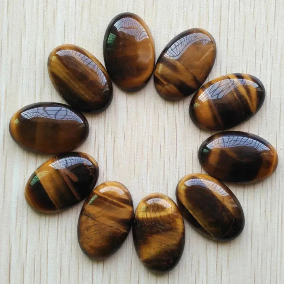 Wholesale 12pcs fashion natural stone mixed Oval CAB CABOCHON beads 20x30mm for Jewelry accessories making Fast shipping - AMULET RING STORE