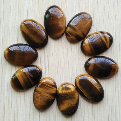 Wholesale 12pcs fashion natural stone mixed Oval CAB CABOCHON beads 20x30mm for Jewelry accessories making Fast shipping - AMULET RING STORE