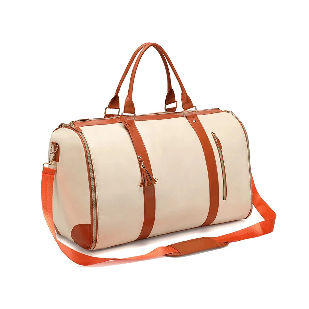 Fashion Large PU Folding Suit Storage Bag Women High Capacity Luggage Handbag Travel Sport Outdoor Multi Function Organizer