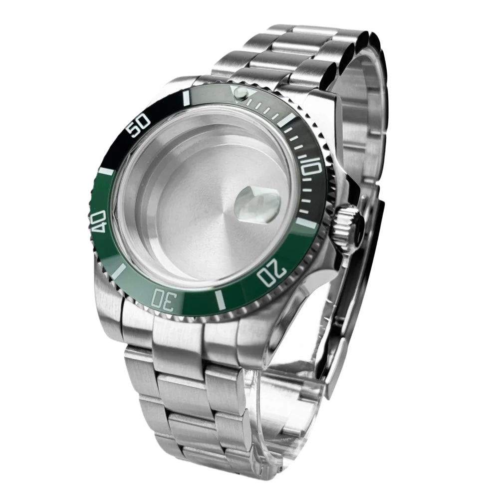 40mm 200m Waterproof NH34 NH35 NH36 Watch Case Accessories for Oyster Band SUB Watch Maker 120clicks BGW9 blue lume Bezel - AMULET RING STORE