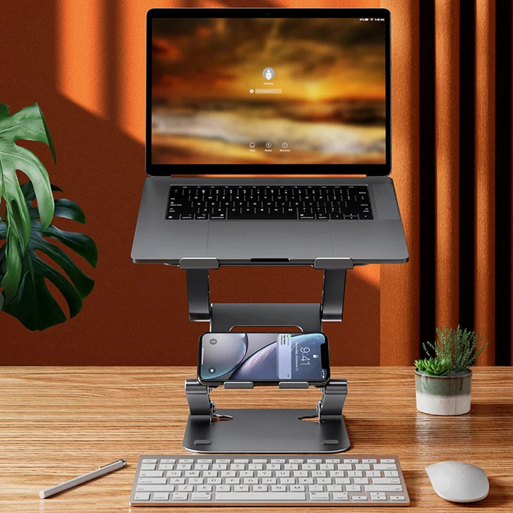 Adjustable Laptop Stand Aluminium Foldable Laptop Holder Portable Notebook Tablet Stand Cooling Support For MacBook Air Pro ipad - AMULET RING STORE