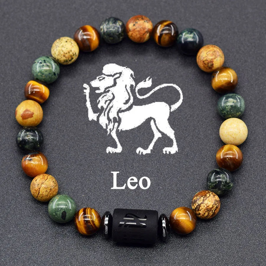12 Zodiac Sign Bracelet Homme Constellation Bracelet for Men Aries Virgo Leo Libra Charm Bangle Women Friendship Jewelry on Hand