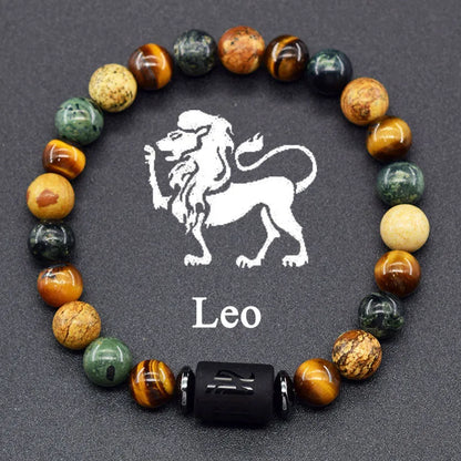 12 Zodiac Sign Bracelet Homme Constellation Bracelet for Men Aries Virgo Leo Libra Charm Bangle Women Friendship Jewelry on Hand