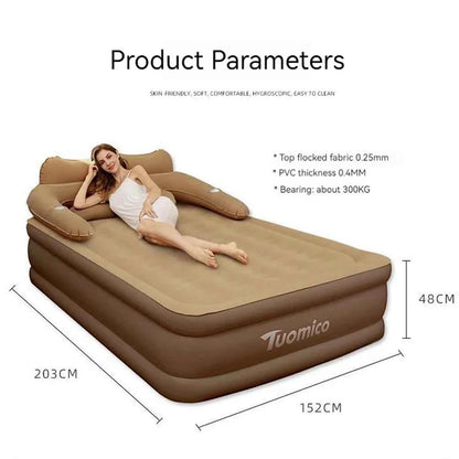 2 Persons Inflatable Mattress Indoor Outdoor Air Cushion 48cm High Bed