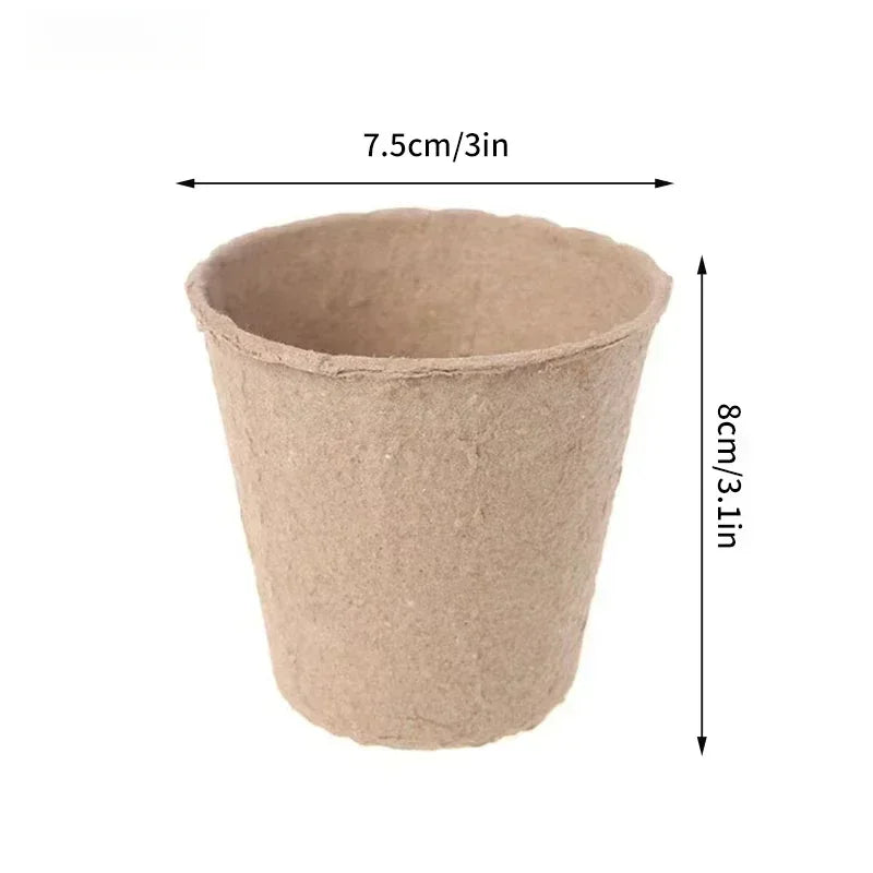 20-200PCS Environmental protection Garden Round Peat Pots Plant Seedling Starters Cups Nursery Herb Seed Tray Planting Tools - AMULET RING STORE