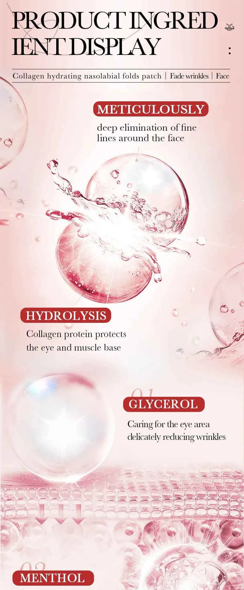 Collagen Firming Laugh Lines Patches Instant Wrinkle Remover Fade Fine Lines Facial Mask Anti-aging Brighten Repair Skin Care