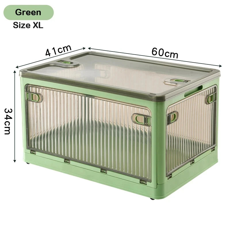 Foldable Storage Box Closet Organizer with Wheels Outdoor Stackable Sundries Organizer Clothes Quilts Toys Books Storage Box - AMULET RING STORE