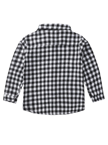 New Spring and Autumn Winter Boys and Girls 1-14 Years Old Classic Woolen Checkered Shirt Student Dress Versatile Shirt