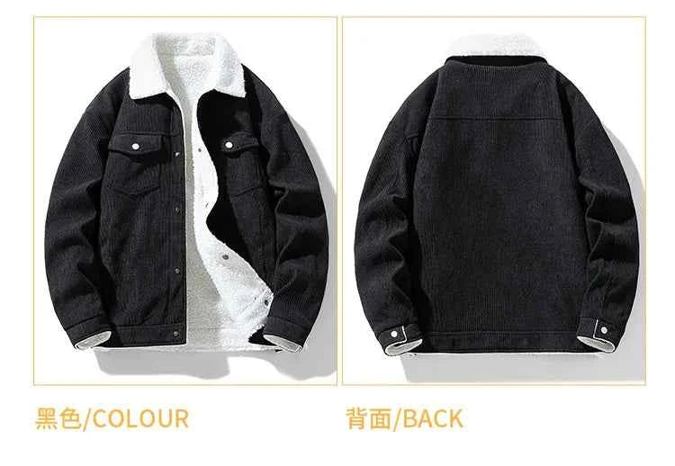 Men's Jackets and Coats Fashion Warm Corduroy Thick Coats 2024 Winter Fashion Men's Coats Down Jackets Men's Cotton Clothing