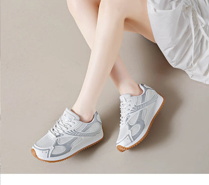 Women's Colorblock Casual Sneakers, Lace Up Soft Sole Platform Casual Shoes, Low-top Walking Comfy Shoes in holiday - AMULET RING STORE