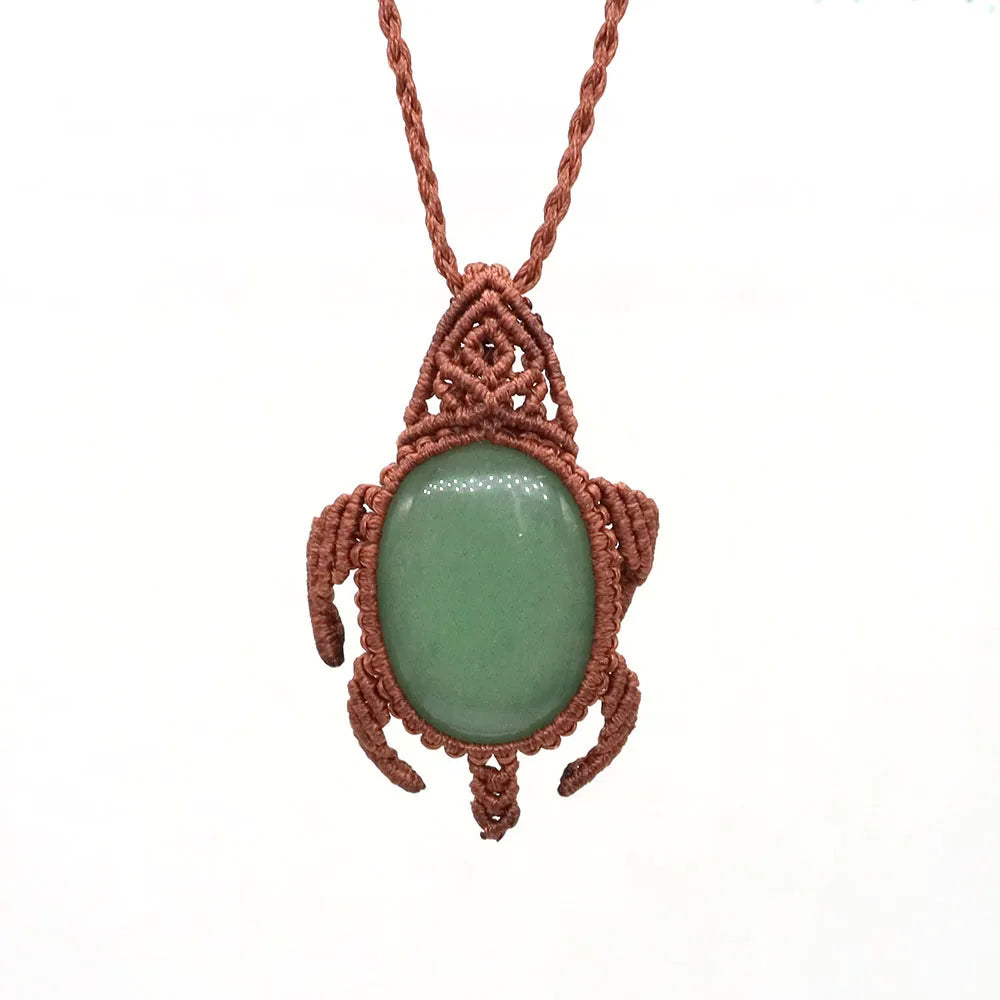 Natural Stones Tear Water Drop Pendant Crystals Healing Handmade Thread Rope Wrap Braided Macrame Chain Necklace Jewelry Gifts - AMULET RING STORE