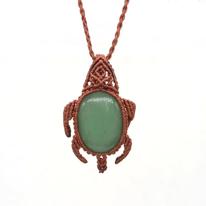 Natural Stones Tear Water Drop Pendant Crystals Healing Handmade Thread Rope Wrap Braided Macrame Chain Necklace Jewelry Gifts - AMULET RING STORE