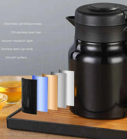 Smart LED Thermos 316 Stainless Steel Insulation Braising Teapot Large Capacity Hot Water Bottle Separating Coffee Vacuum Flask