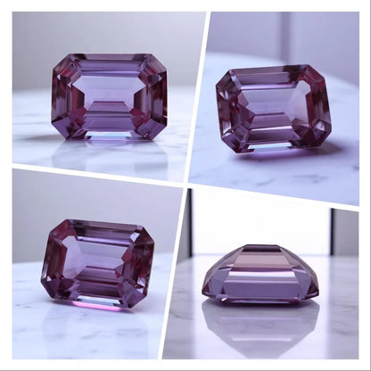 Emerald Cut Lab Grown Alexandrite AGL Certificate Loose Gemstone For Earrings Ring Jewelry Diy Making
