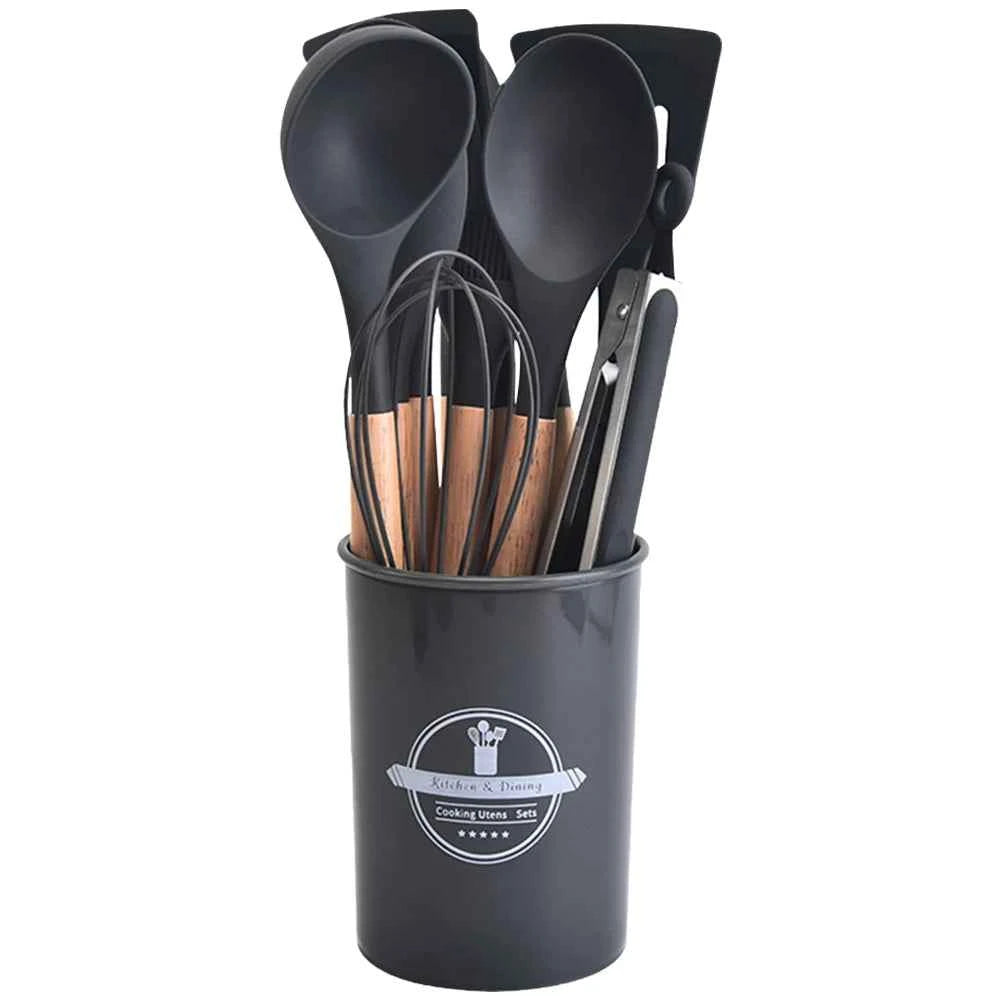 12Pcs Kitchen Utensil Set Silicone Spatula Set Spatula Spoon Brush Whisk Cooking Tools Kit Non-Stick Spatula Set for Kitchen