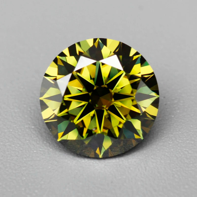 New Olive Moissanite Diamond Moissanita Loose Gemstone Passed Diamond Tester VVS1 with GRA Report