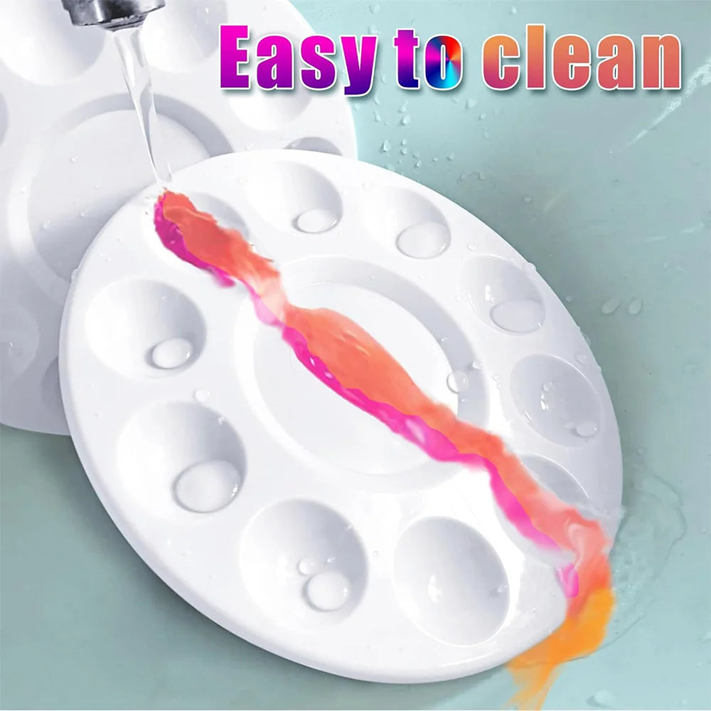 2/4/8/15/50Pcs Paint Tray Palettes, Plastic Paint Pallets for Students to Paints on School Project or Art Class - AMULET RING STORE