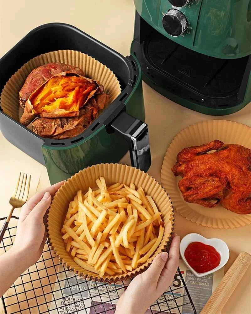 Round Air Fryer Paper Disposable Non-Stick Airfryer Baking Papers Microwave Oven Pot Oil Absorbing Gasket Kitchen Accessories