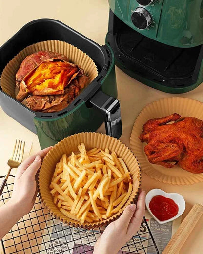 Round Air Fryer Paper Disposable Non-Stick Airfryer Baking Papers Microwave Oven Pot Oil Absorbing Gasket Kitchen Accessories