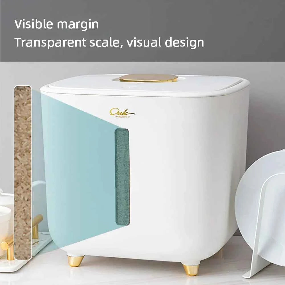 Moisture Proof Insect Proof Rice Box 5/10KG Grain Sealed Jar Kitchen Container Bucket Storage Pet Dog Food Box with Bullet Lid