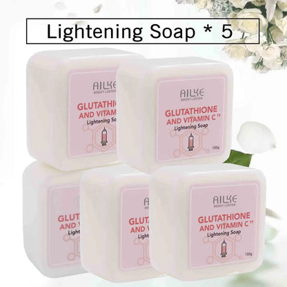 AILKE Brightening Skin Care Set, With Vitamin C, Glutathione, Reduce Spots, Moisturizing, Smooth Soft Skin, Improve Skin Radiant