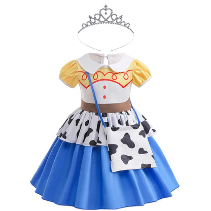 2024 Toddler Girl Princess Dress Toy Kids Clothes Christmas Halloween Woody Alice Jessie Belle Mermaid Infants Party Ball Gowns