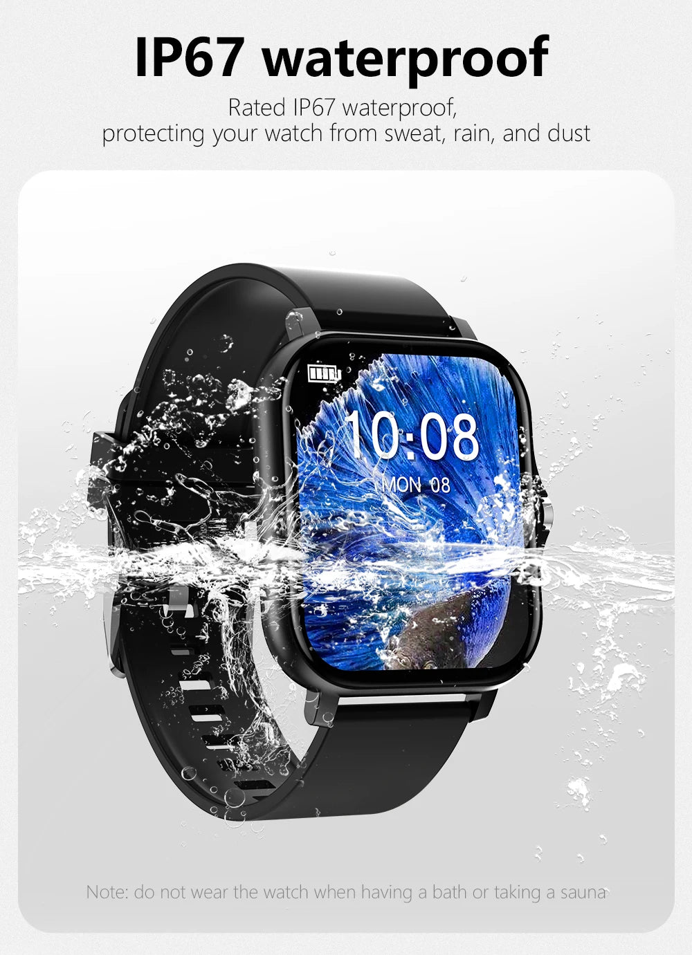 Multifunction Smart Watch For Men Women Kids Message Remind Music Control Sport Step Calories D13 Smartwatch Alarm Clock 116Plus - AMULET RING STORE
