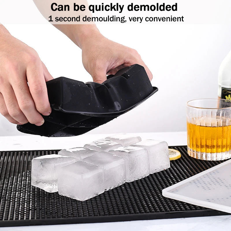 4/6/8/15 Grid Big Ice Tray Mold Giant Jumbo Large Food Grade Silicone Ice Cube Square Tray Mold DIY Ice Maker Ice Cube Tray - AMULET RING STORE