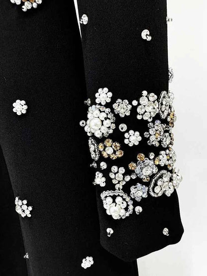 HIGH STREET Newest Fashion 2025 Designer Party Vestido Women's Formal Long Sleeve Luxurious Beaded Long Maxi Dress