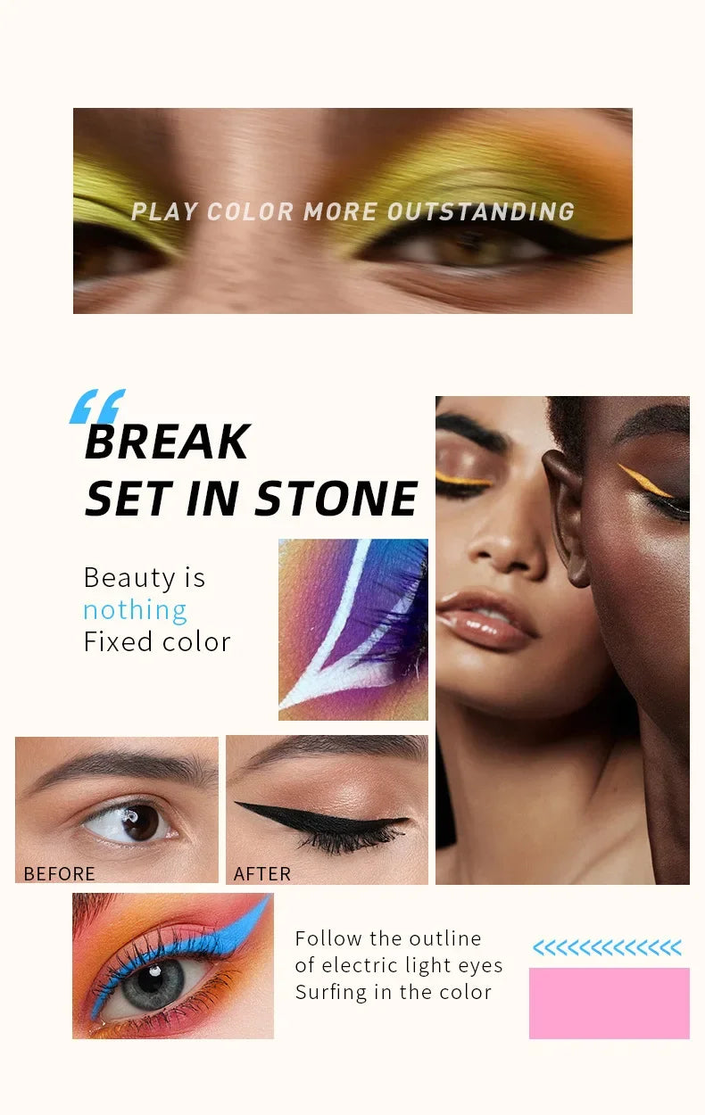 12 Colors Liquid Eyeliner Pencil Shimmer Sexy EyeShadow Portable Waterproof Durable Eyeliner Women Hot Sales Makeup Cosmetics - AMULET RING STORE