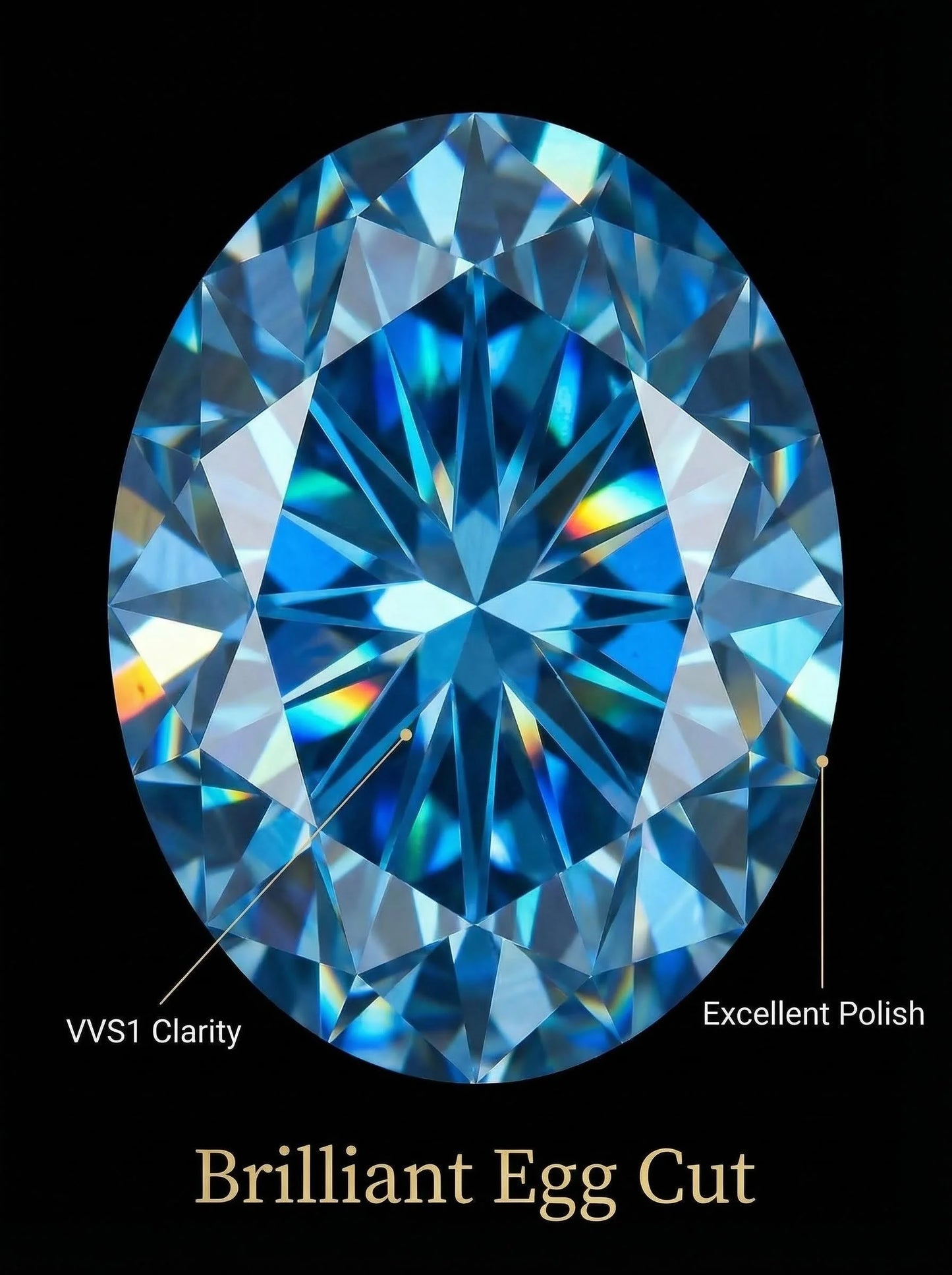 1CT colored diamond moissanite oval pigeon egg moissanite irregular naked stone gemstone jewelry accessories