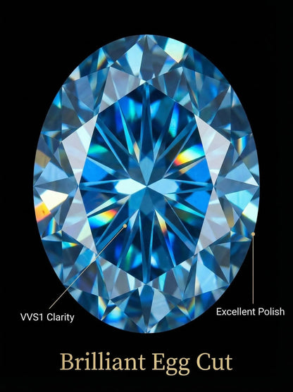 1CT colored diamond moissanite oval pigeon egg moissanite irregular naked stone gemstone jewelry accessories