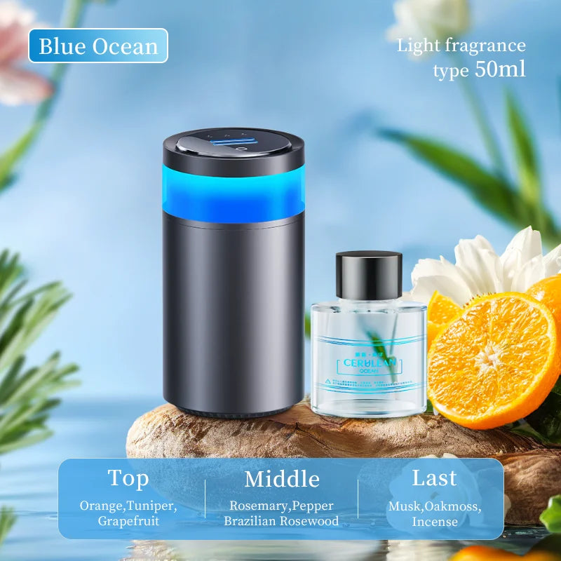 Car Diffuser Home Dual-Use Rechargeable Aromatherapy With Atmosphere Lights Smart Spray Car Air Freshener Fragrance Diffuser - AMULET RING STORE
