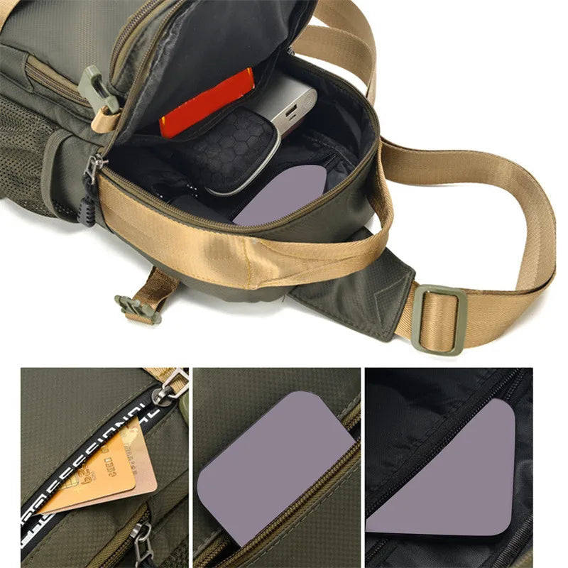 Fashion Multifunction Men's Shoulder Bag Running Outdoor Sling Crossbody Bags Male Travel Trend High Capacity Sport Chest Bag - AMULET RING STORE