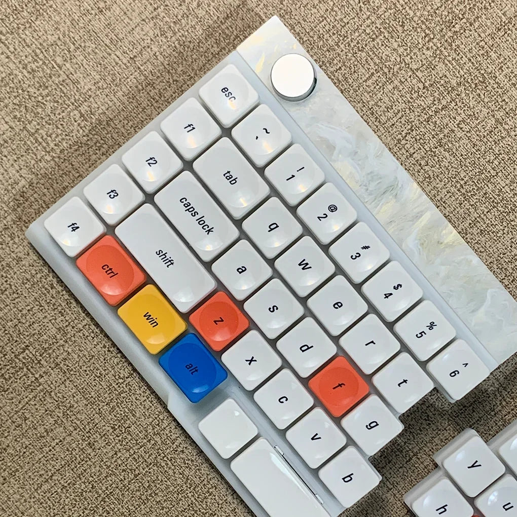 LCK Time Theme Keycaps Set PBT Custom Mondrian Keyboard Cap Low Profile Original Office Gaming KeyCap for Mechanical Keyboard