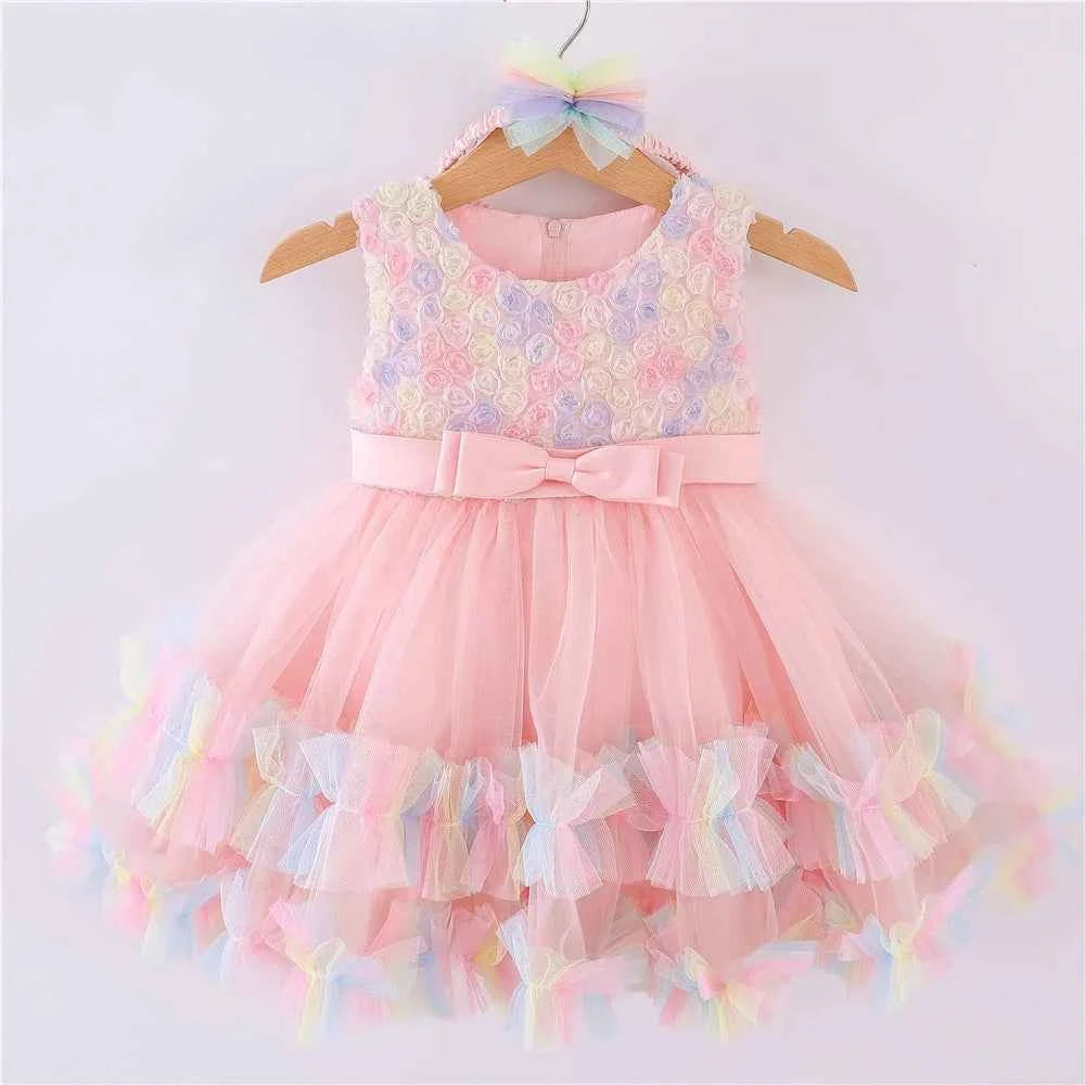 Princess Baby Girl Dress 0 6 Months Tutu Dress for Baby Girl 1 Year Old Newborn Infant Wedding Birthday Party Flower Puffy Gown