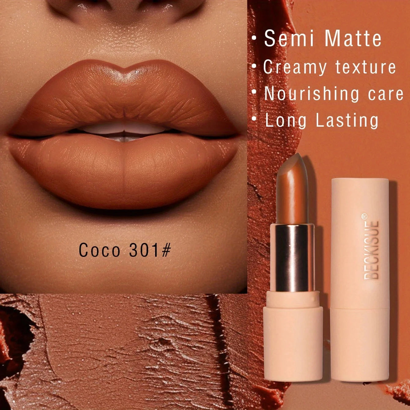 Coffee Velvet Lipstick - Luxurious Deep Nourishing Matte Finish Long-Lasting Waterproof Lip Color - AMULET RING STORE