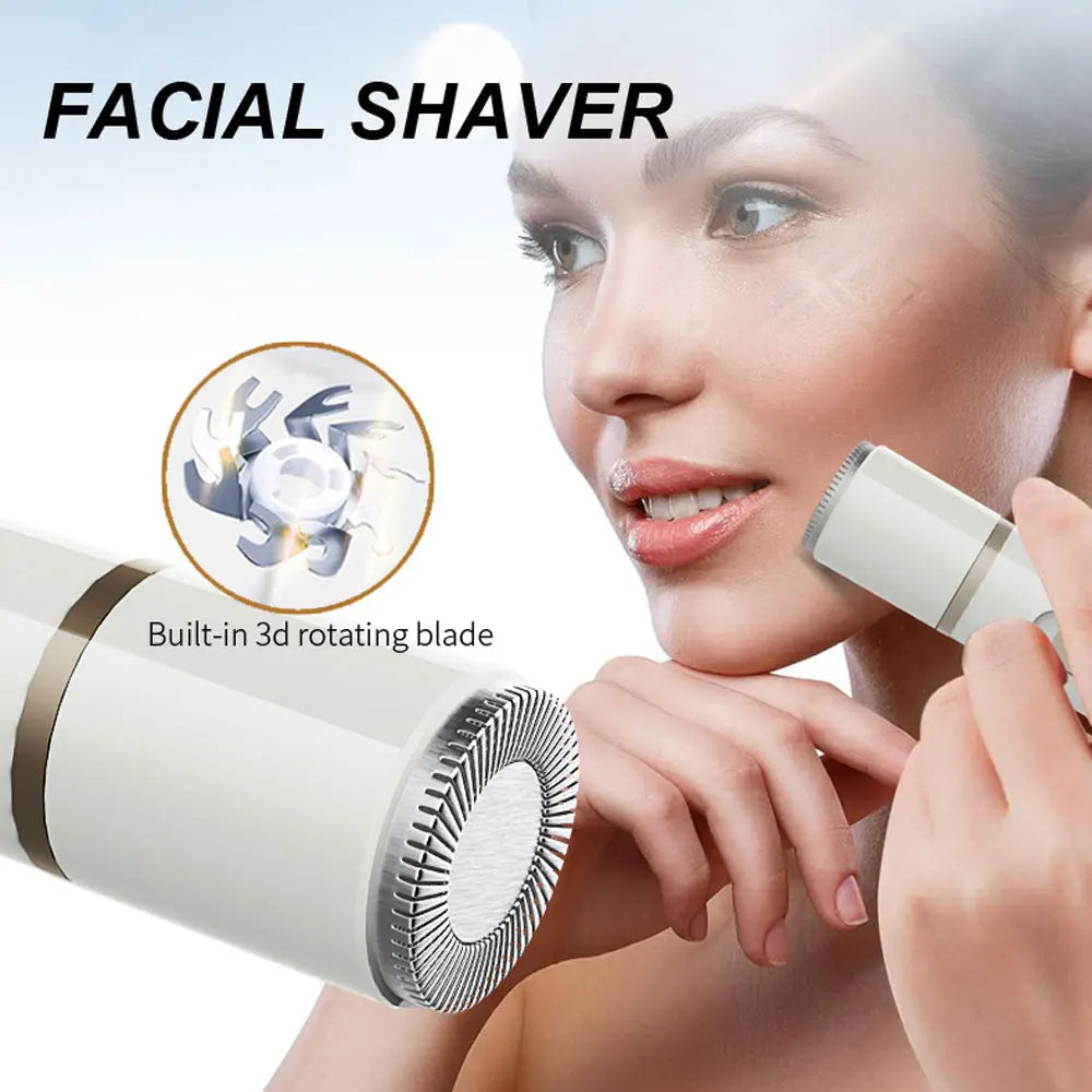 5 In 1 Electric Shaver for Women Painless Eyebrow Razor Bikini Trimmer Cordless Womens Body Shaver Facial Hair Remover Depilador - AMULET RING STORE