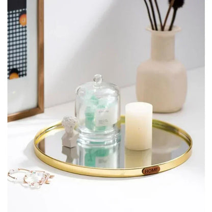New Light Luxury Mirror StorageTray Home Decoration Desktop Storage Tray Multilateral Geometric Tray Living Room Accessories - AMULET RING STORE