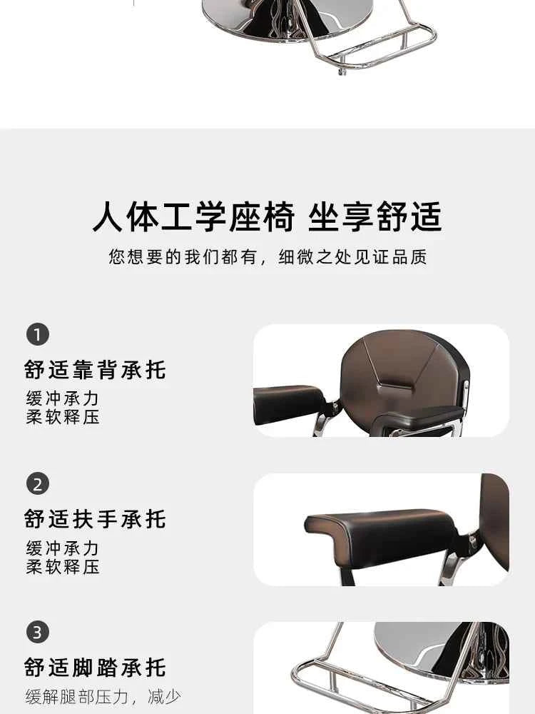 Comfortable Women Dressing Professional Barber Chair Swivel Advanced Trendy Barber Chairs Silla Leisure Design Salon Furniture