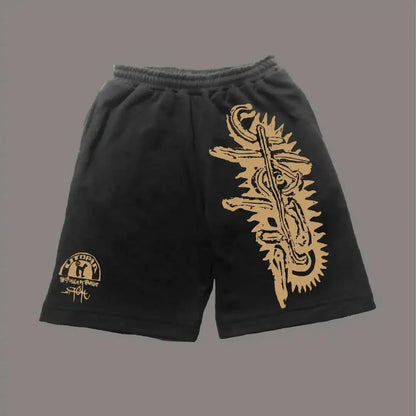 Y2K Vintage Gym Shorts Men Women Sports Low Waist Distressed Design Cotton Blend Quick Dry Athletic Wear Retro Street Style