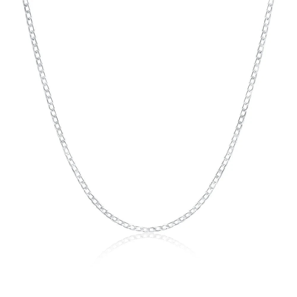 Men's 925 Sterling Silver Necklace 2/4/6/8/10/12MM 40-75cm Face Chain Necklace Lobster Clasp Men And Women Engagement Jewelry - AMULET RING STORE