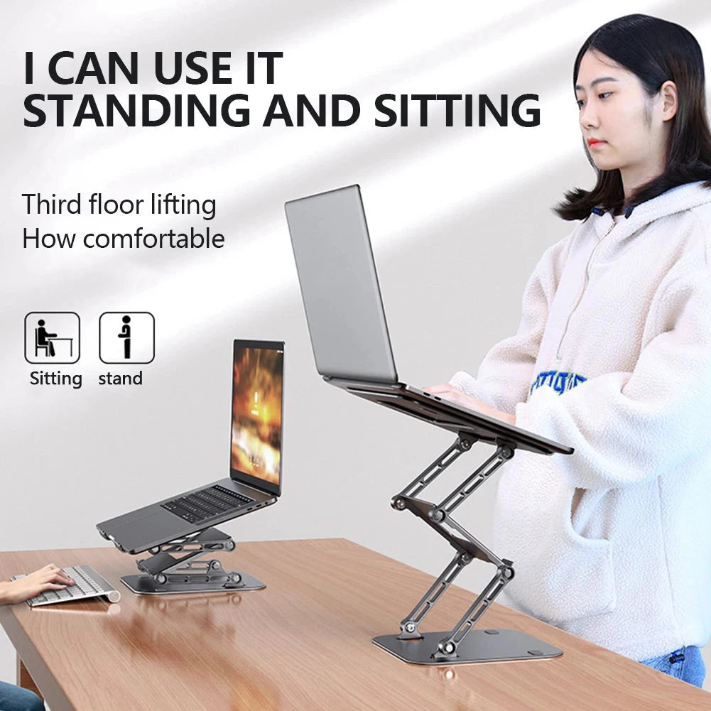 Adjustable Laptop Stand Aluminium Foldable Laptop Holder Portable Notebook Tablet Stand Cooling Support For MacBook Air Pro ipad - AMULET RING STORE