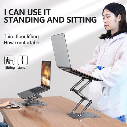 Adjustable Laptop Stand Aluminium Foldable Laptop Holder Portable Notebook Tablet Stand Cooling Support For MacBook Air Pro ipad - AMULET RING STORE